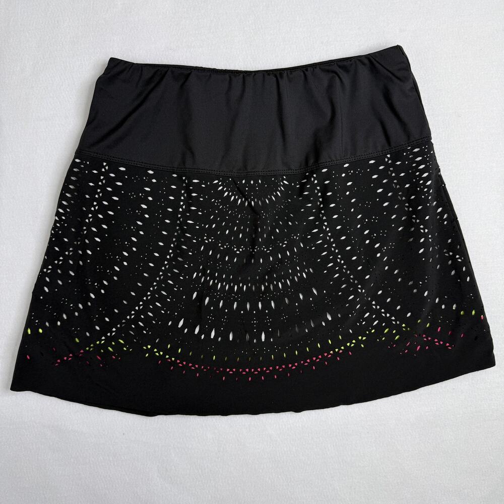Lucky In Love Skort Womens Small Black Geometric Tennis Built In Shorts Athletic
